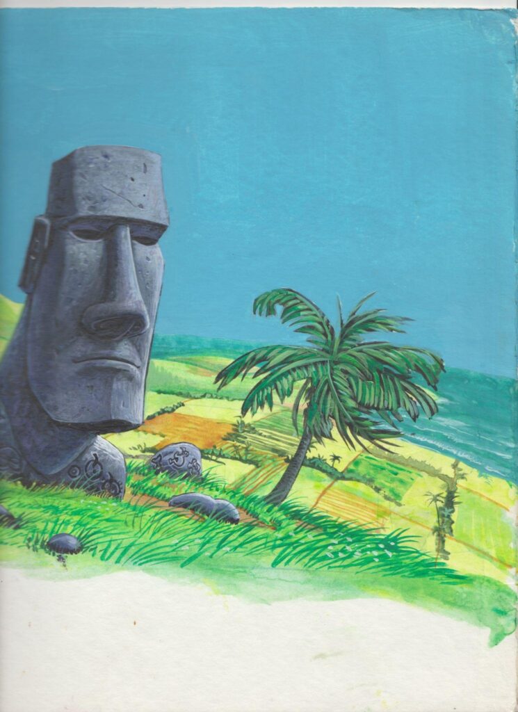 Bocetos de Ogú y Mampato en Rapa Nui